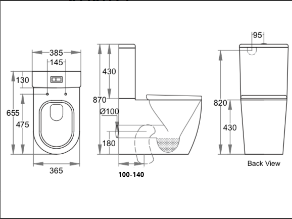 Rola Short Projection Toilet Suite