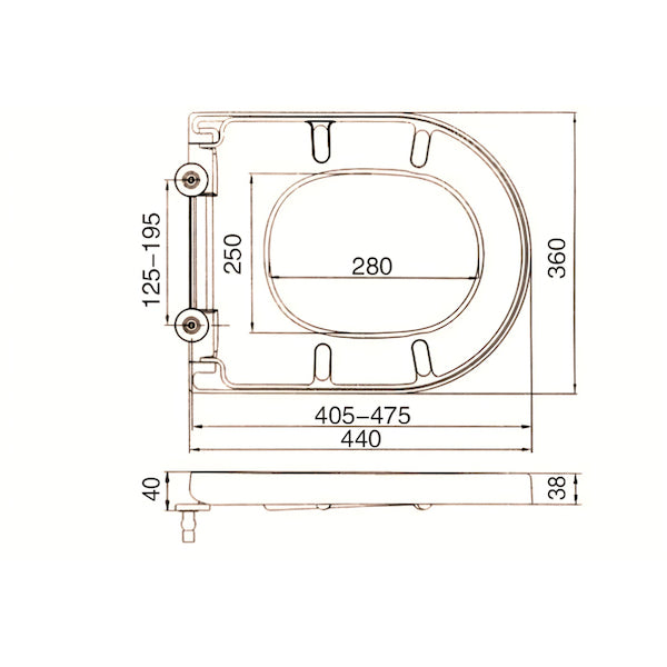 Vogue Dublin White Thick Toilet Seat only Soft Close