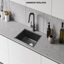 Rokette Single Bowl Top / Undermount Sink, Carbon 590mm x 450mm