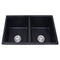 Rokette Double Bowl Top / Undermount Sink, Carbon 770mm x 450mm