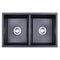 Rokette Double Bowl Top / Undermount Sink, Carbon 770mm x 450mm