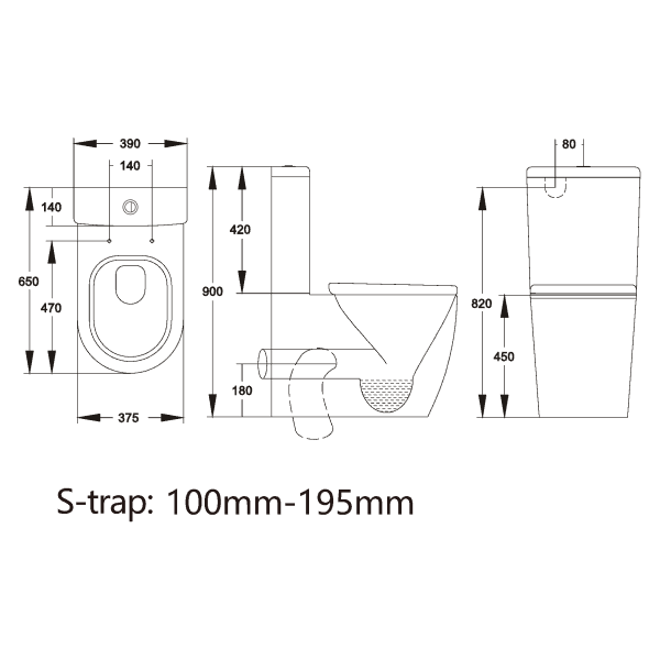 Summit Ambulant Raised Height Rimless Back To Wall Suite - White