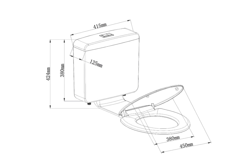 ALL IN 1 PVC Cistern Low & Mid Level Includes Link & Seat