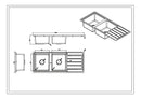 Lineare 1200mm Double Bowl Sink, No Tap Hole