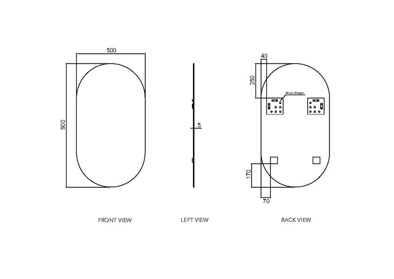 Vista Mirror Bubble 500x900mm