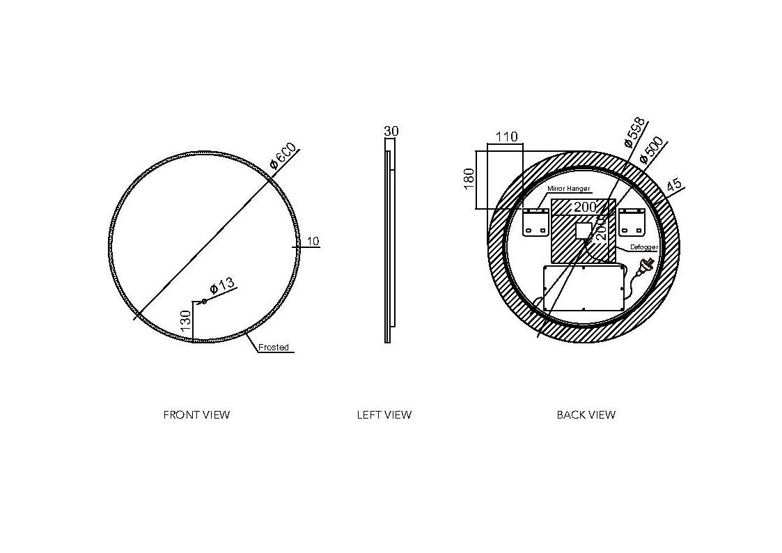 Vista LED Mirror 600mm Round