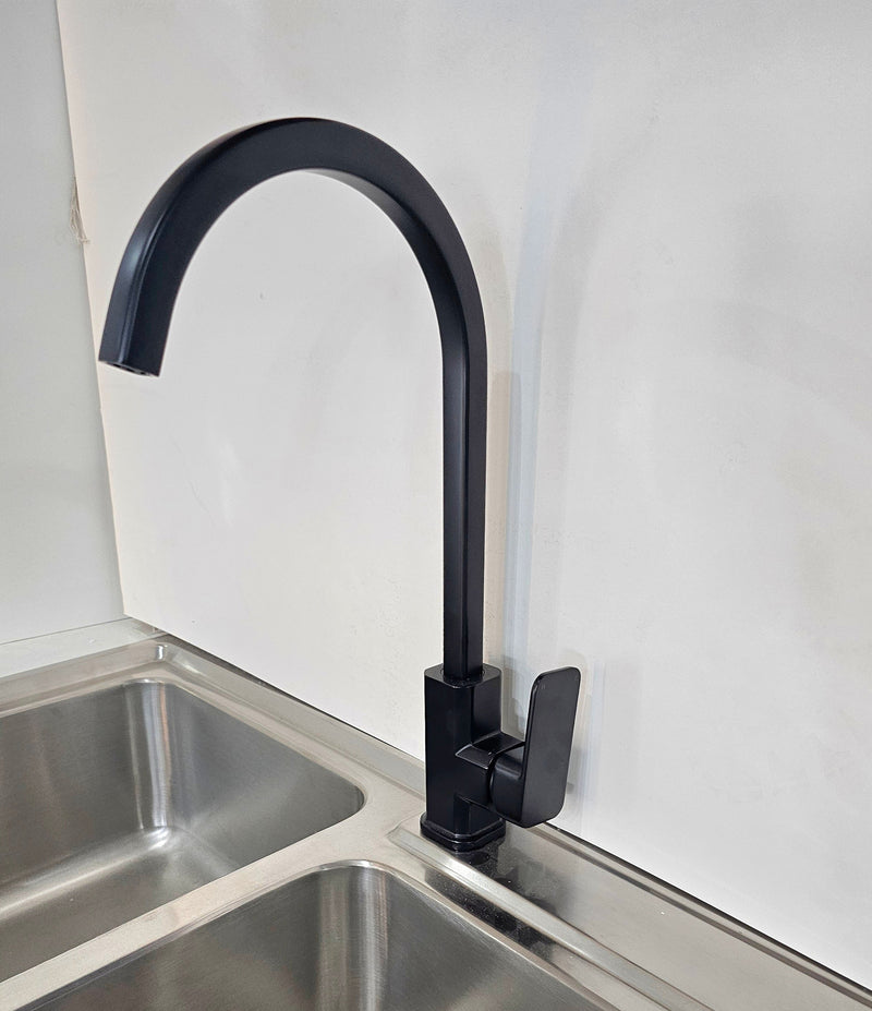 Hamel Gooseneck Swivel Sink Mixer, Matte Black