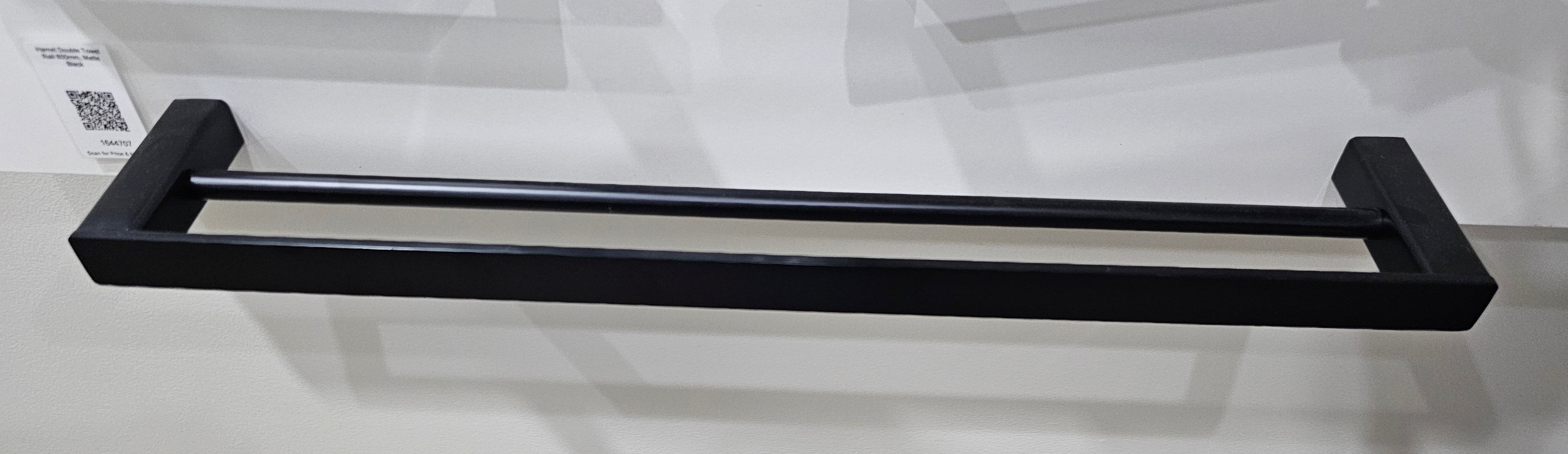 Hamel Double Towel Rail 600mm, Matte Black