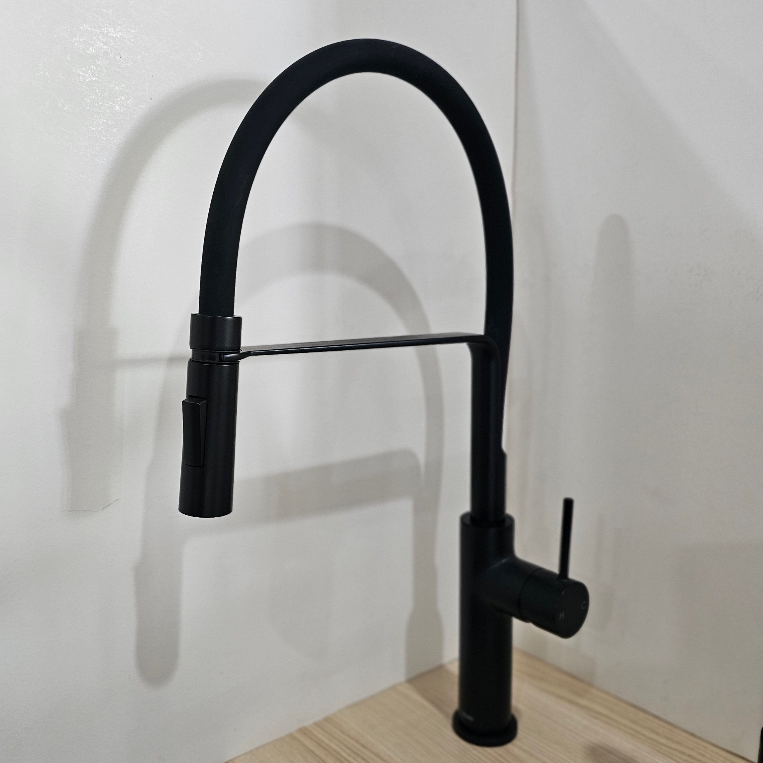 Ikon Micah Gooseneck Sink Mixer - Matte Black