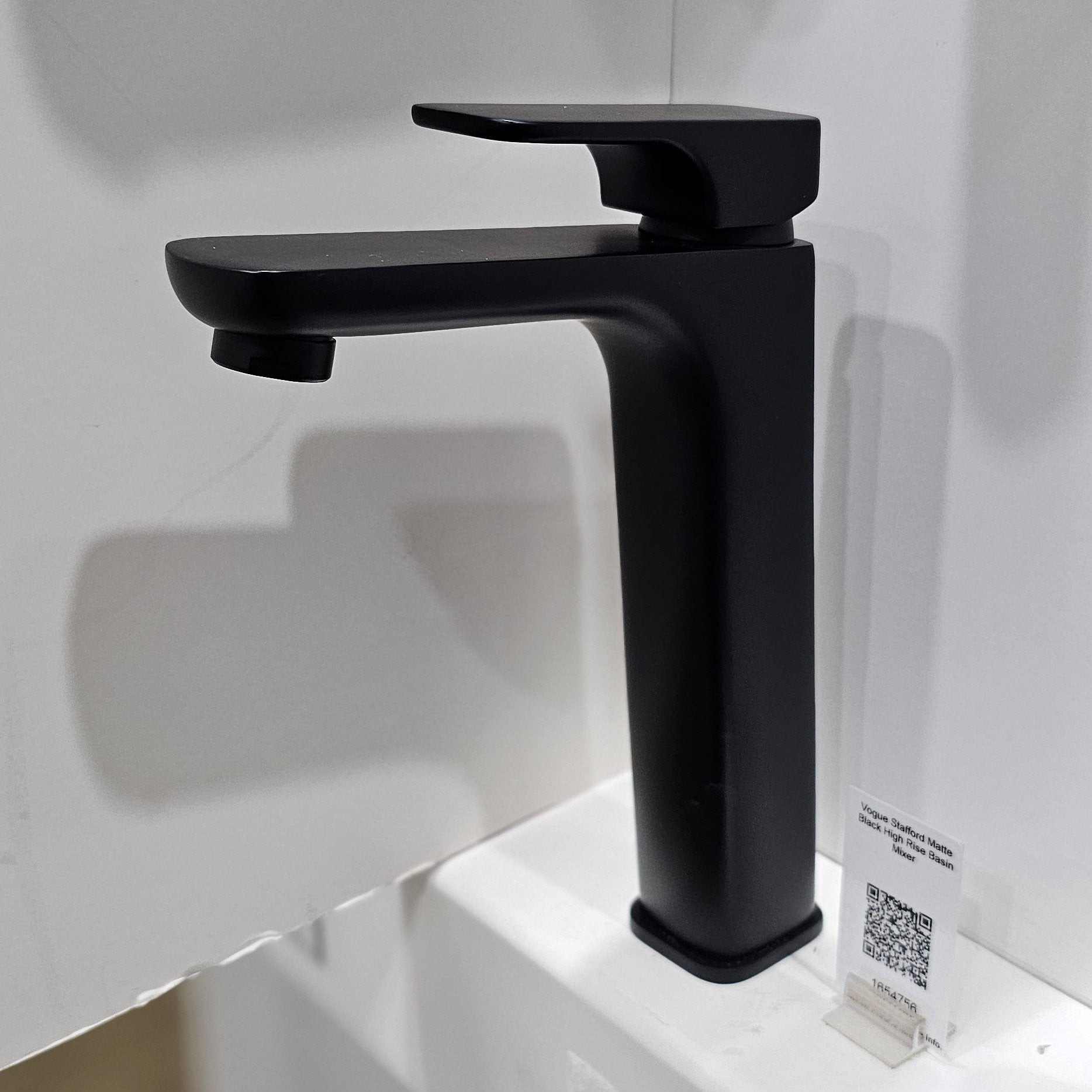 Vogue Stafford Matte Black High Rise Basin Mixer