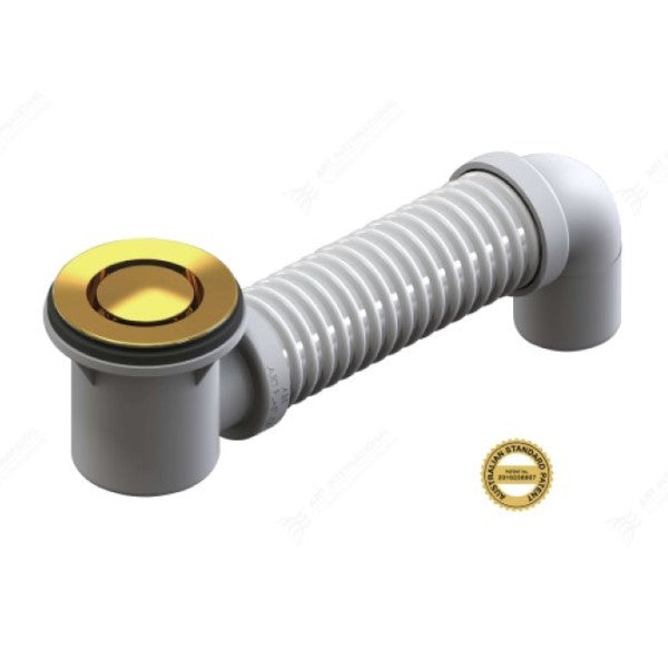 40mm Pop Down Bath Waste Polished Brass with Connector, 21831