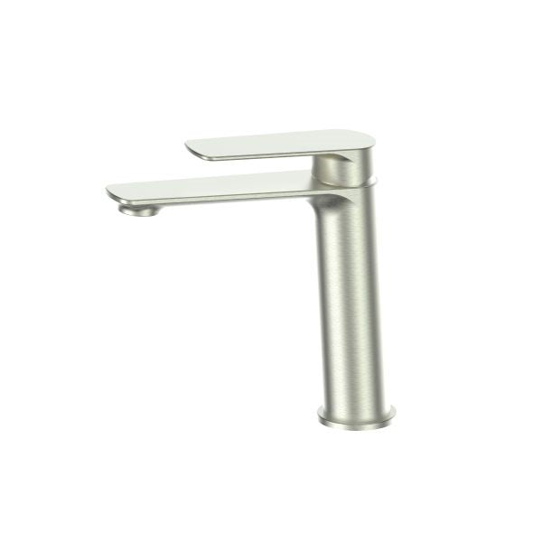 Greens Novi Lead Free Mid Height Basin Mixer - Brushed Nickel