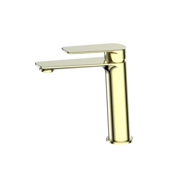 Greens Novi Lead Free Mid Height Basin Mixer - Brushed Brass