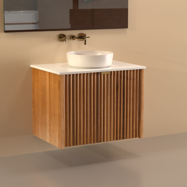 FABF Sophia Fluted Messmate Vanity 600mm Vanity / Add Top + Basin