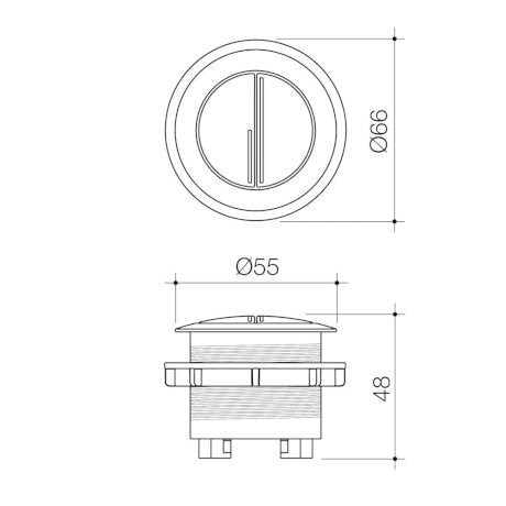 Caroma Urbane ll 687071B Dual Flush Cistern Button Black