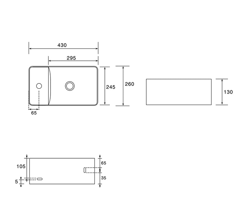 Essence Metropol Mini Ensuite 420mm Wall Basin