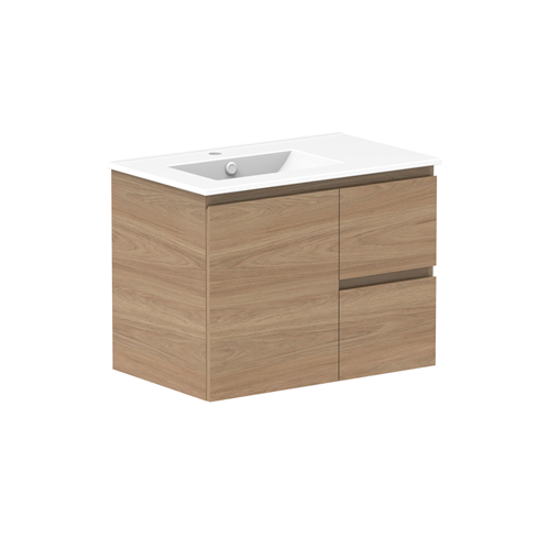 Glacier Lite Ceramic Twin Vanity 750mm, Bowl Options