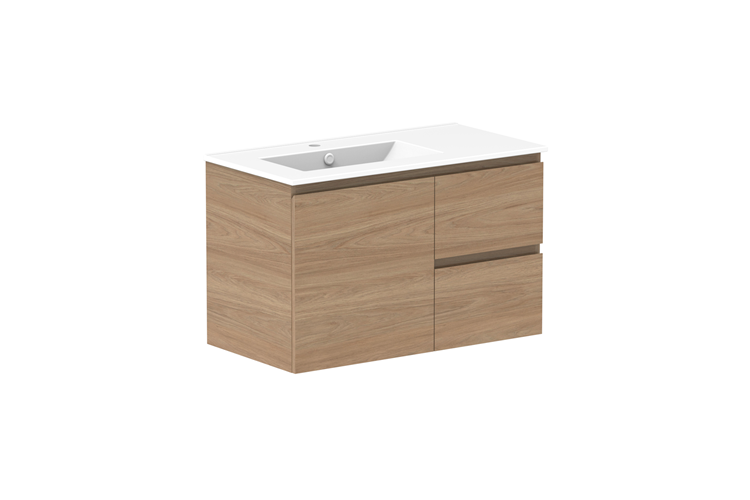 Glacier Lite Ceramic Twin Vanity 900mm, Bowl Options