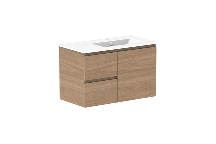 Glacier Lite Ceramic Twin Vanity 900mm, Bowl Options