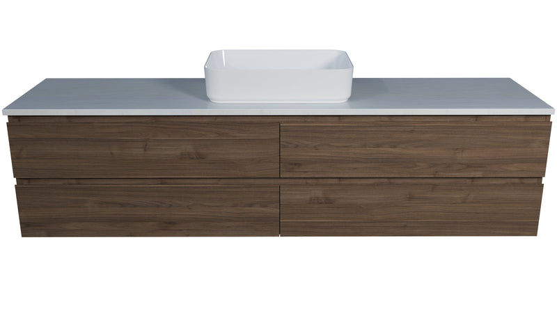 Ashton Vanity 1800mm Centre Above Counter Basin SilkSurface Top Wall hung