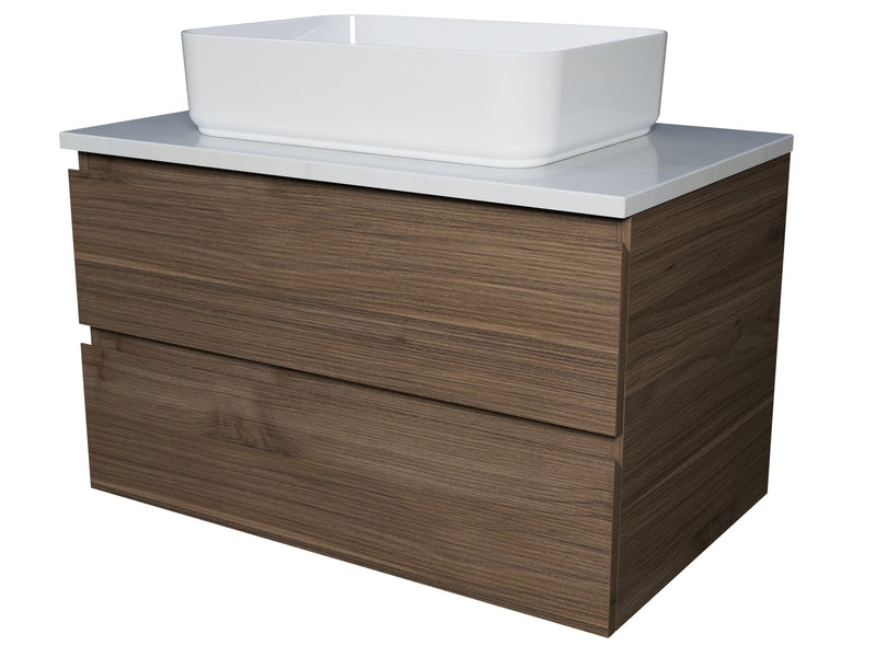 Ashton Vanity 750mm Centre Above Counter Basin SilkSurface Top Wall hung