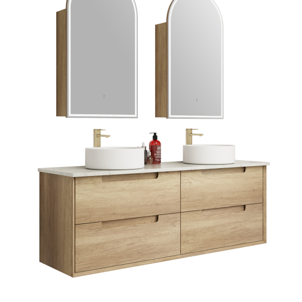 Aulic Moreno 1500mm Vanity Unit with Flat Stone Top (various options)