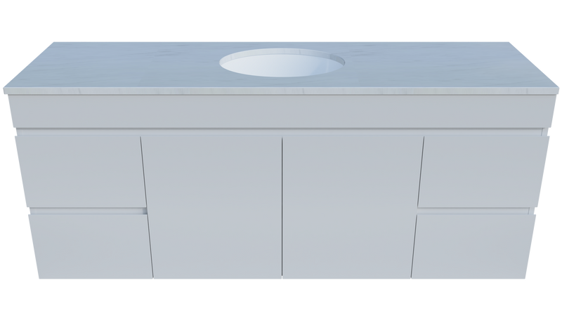 Bargo Vanity 1500mm Centre WG Basin SilkSurface UC Top Wall hung