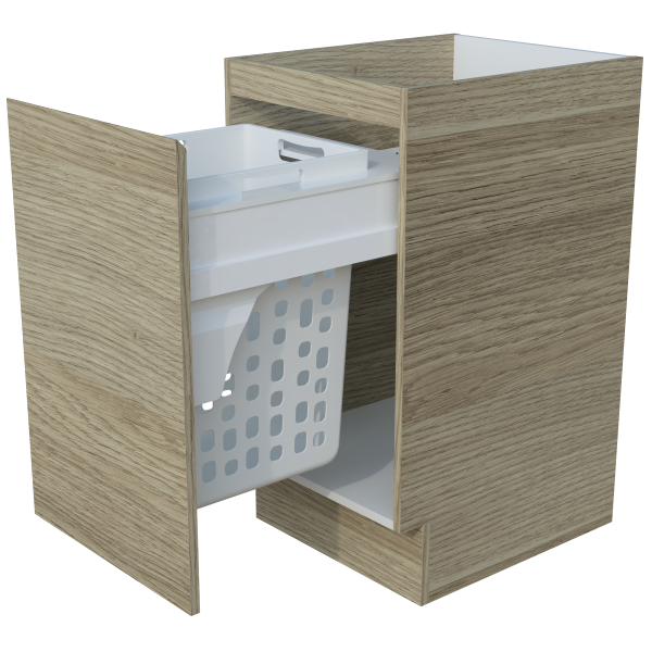 Modular Laundry 450mm Base Cabinet with Single Pull-Out Basket - Laundry Basket