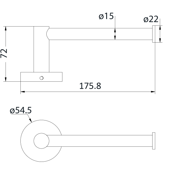 Mait Straight Toilet Paper Holder, Chrome