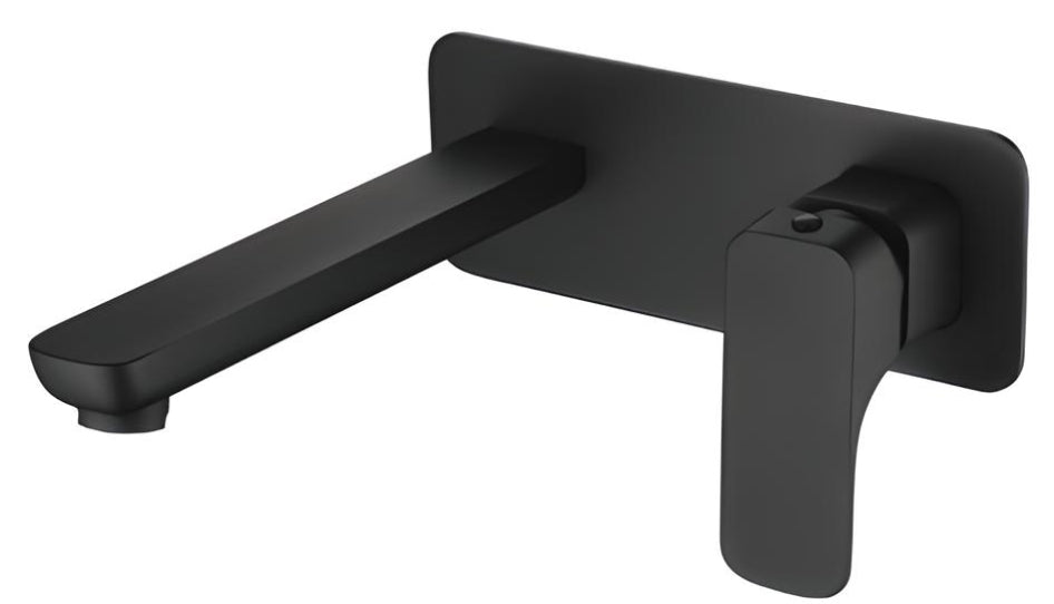 Vogue Stafford Matte Black Wall Basin Mixer