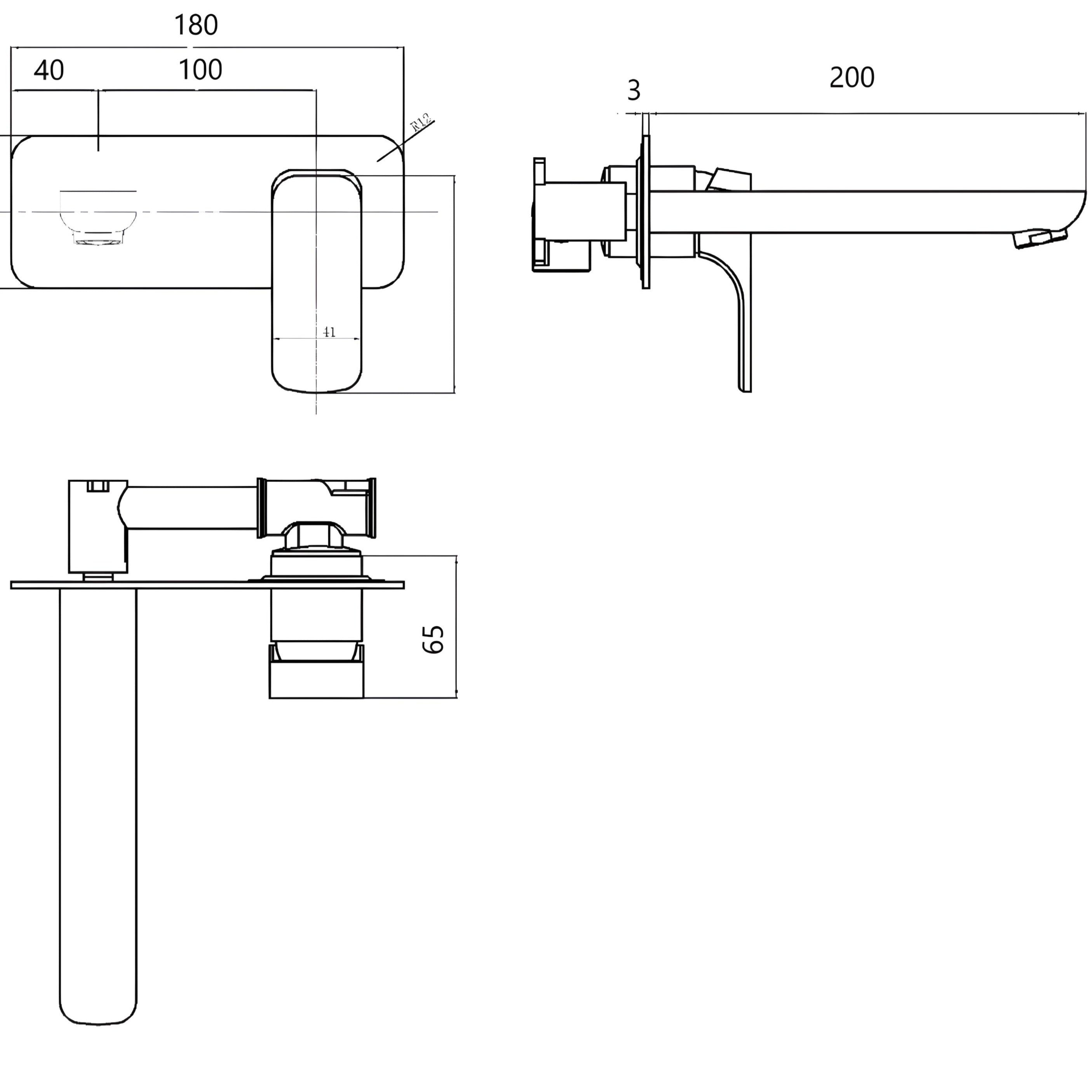 Vogue Stafford Chrome Wall Basin Mixer