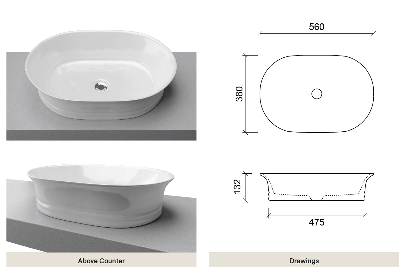 Ainsworth Wall Hung Vanity 1200mm Centre Bowl with Above Counter Basin