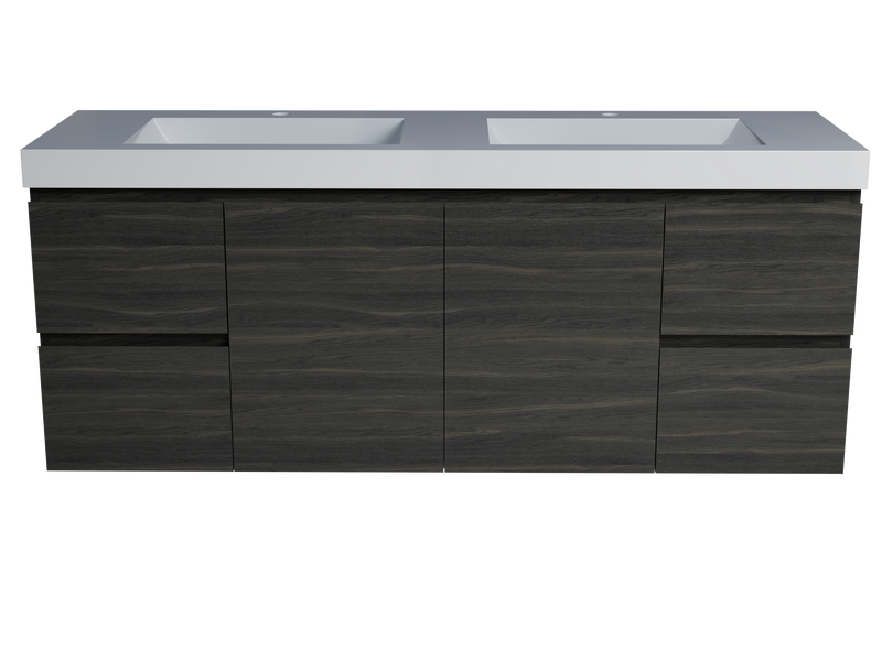 Carlo Vanity 1500mm Double Bowl 70mm Grand Top Wall Hung