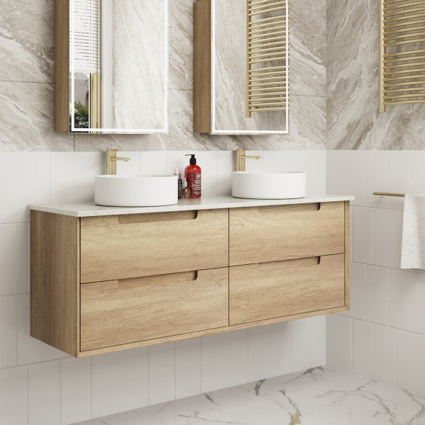 Aulic Moreno 1500mm Vanity Unit with Flat Stone Top (various options)