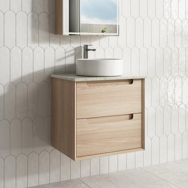 Aulic Ainsley 600mm Vanity Unit with Flat Stone Top (various options)