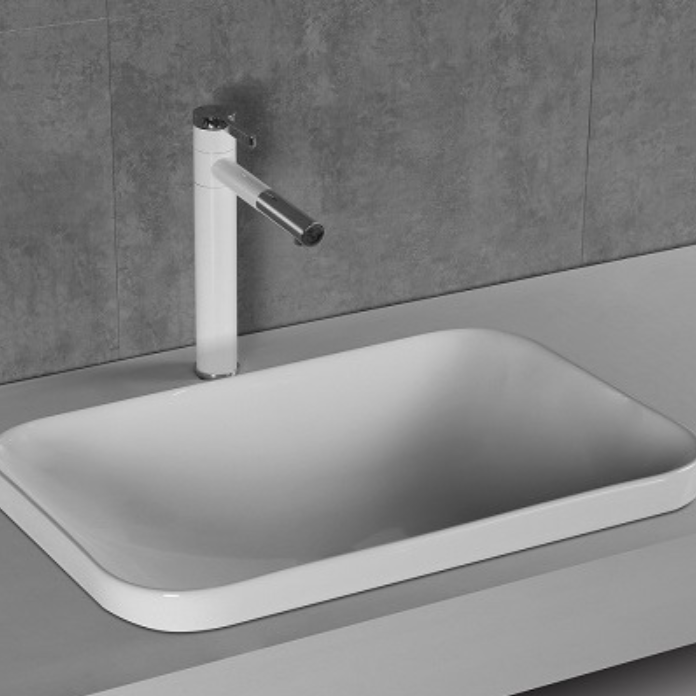 Essence Bavaria Semi Inset Basin 525mm x 360mm, White Gloss