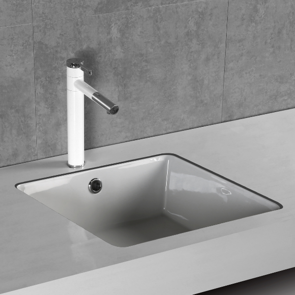 Essence Marberg Undercounter Basin  420mm x 420mm, White Gloss