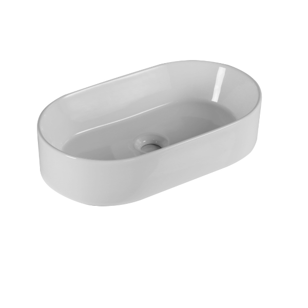 Essence Saxony Oval Counter Top Basin 530mm x 300mm, White Gloss