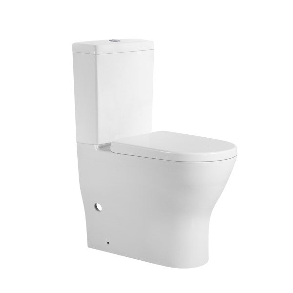 Summit Ambulant Raised Height Rimless Back To Wall Suite - White