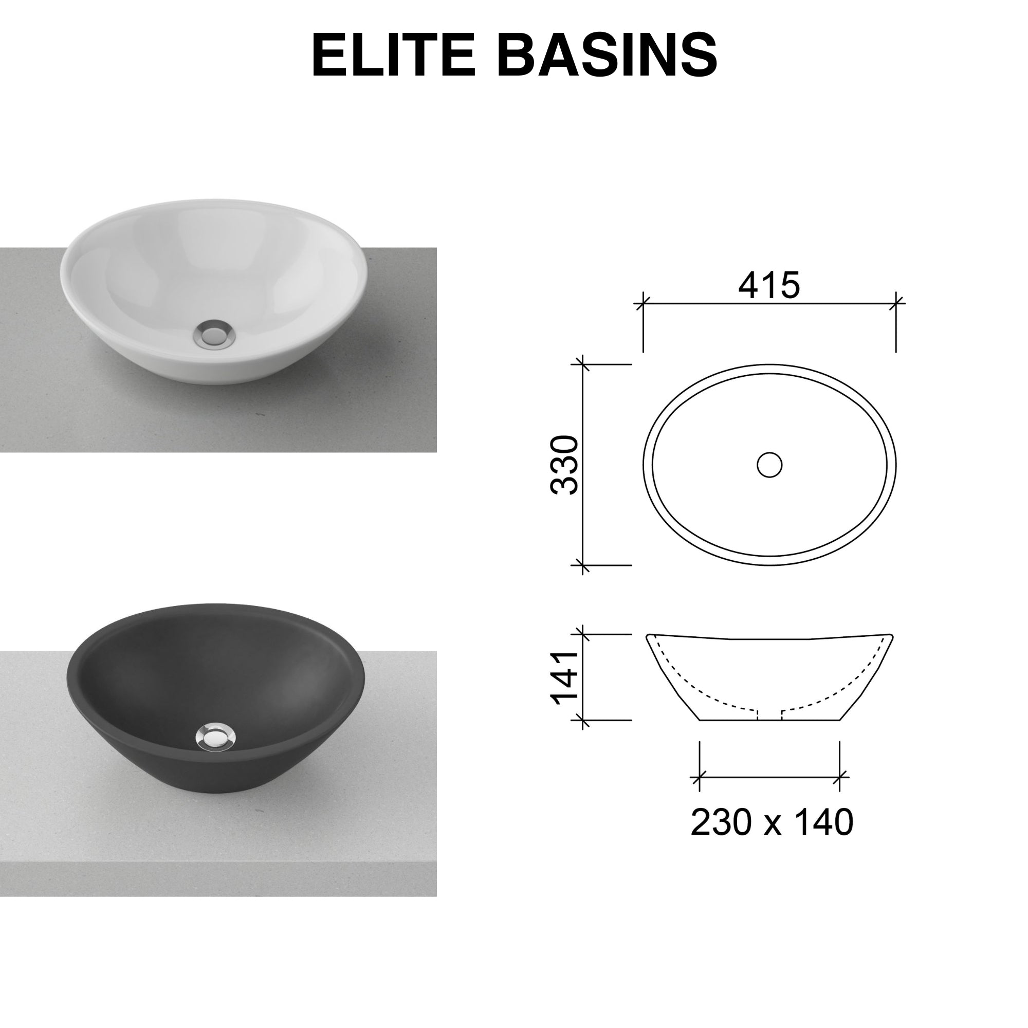 Ainsworth Wall Hung Vanity 1200mm Centre Bowl with Above Counter Basin