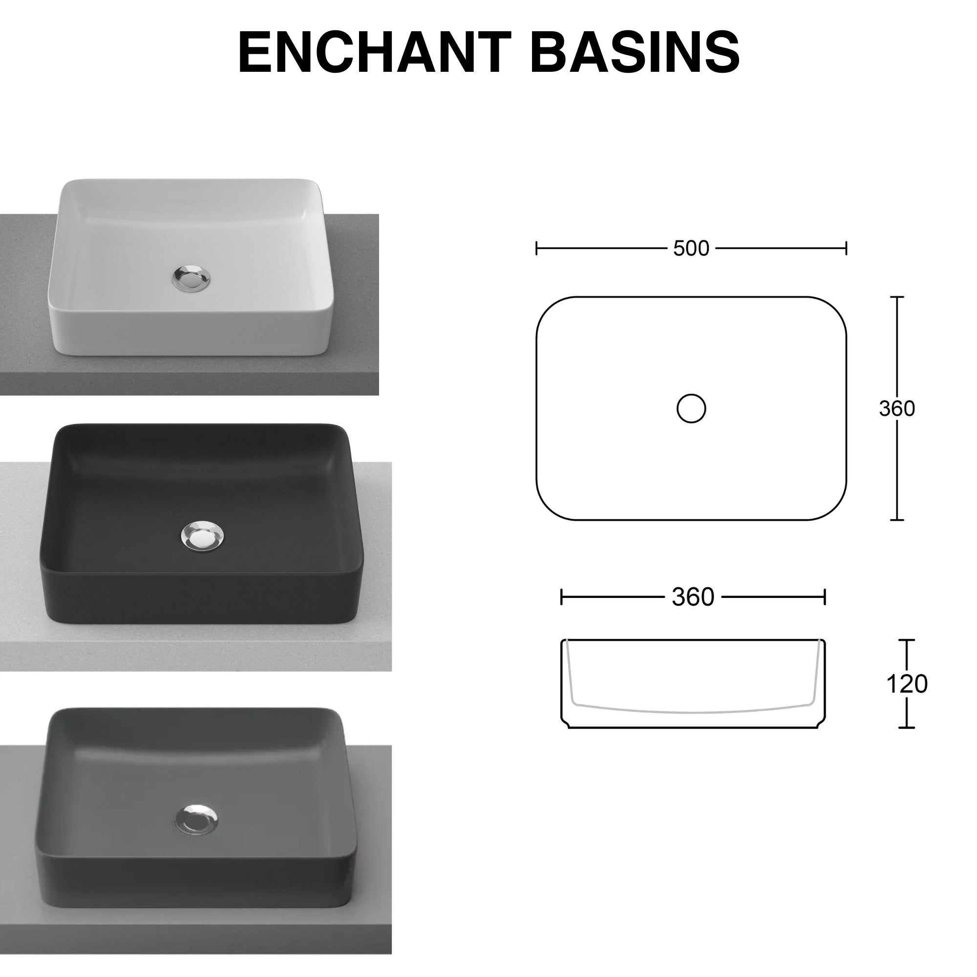 Ainsworth Wall Hung Vanity 1200mm Centre Bowl with Above Counter Basin