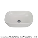 FABF Sebastian Above Counter Basin, Matte White