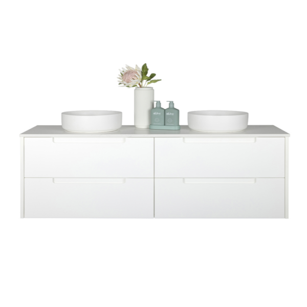 FABF Verona 1800mm Wall Hung Matte White Vanity, Add Top + Basin/s