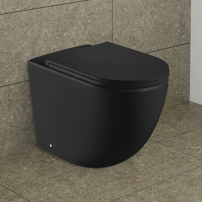 Fienza Koko Wall Faced Pan & Seat, Matte Black