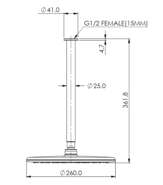 Greens Rocco Overhead Ceiling Shower - Matte Black