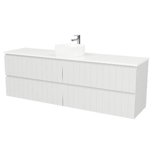 Timberline Henley 1800mm Wall Hung Vanity with Single Ceramic Basin