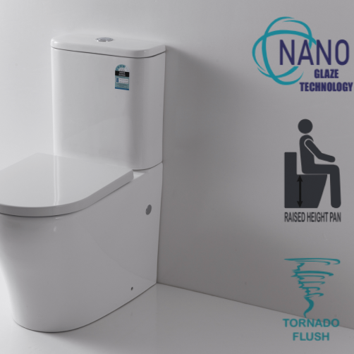 Houston Whirlpool Raised Height Back To Wall Suite - Nano, White