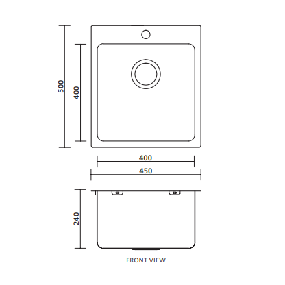 Kubic Deep 450 Sink - 35L