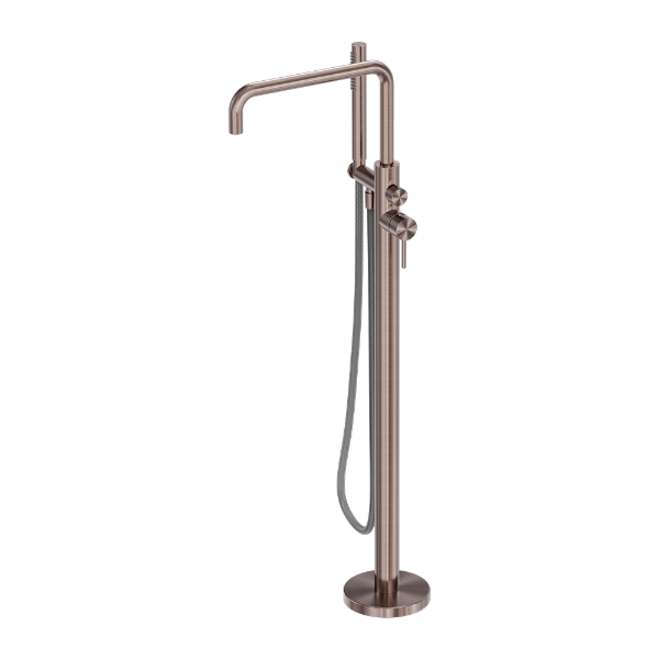 Zen SS316L Freestanding Bath Mixer With Outdoor Shower Hose Brushed Bronze NR162203a01BZ