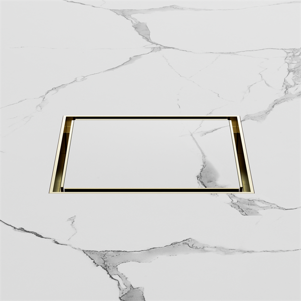 Nero Tile Insert Floor Waste (50mm/100mm Outlet Options) - Brushed Gold